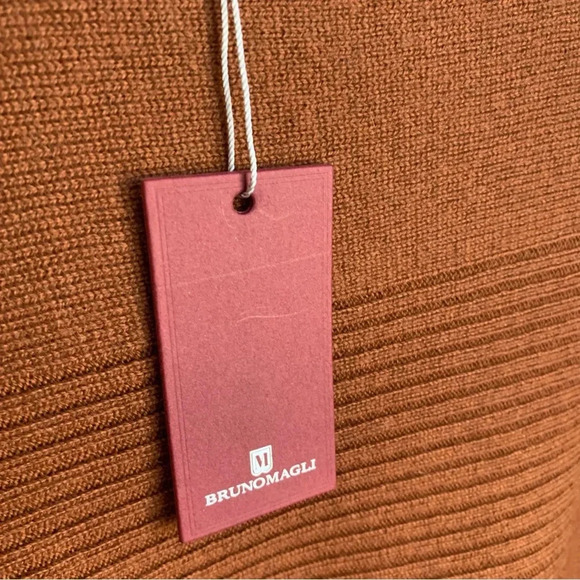 Bruno Magli Cashmere & Wool Knit Sweater Cape Scarf. One Size. Brown - Picture 5 of 7